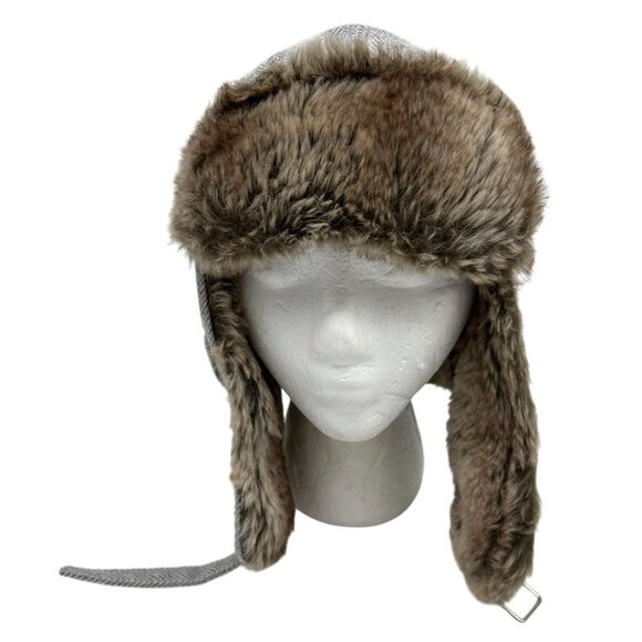 Ben Sherman Mens Winter Trapper Hat L/XL Faux Fur Classic Outdoors Gray Casual - Picture 1 of 6